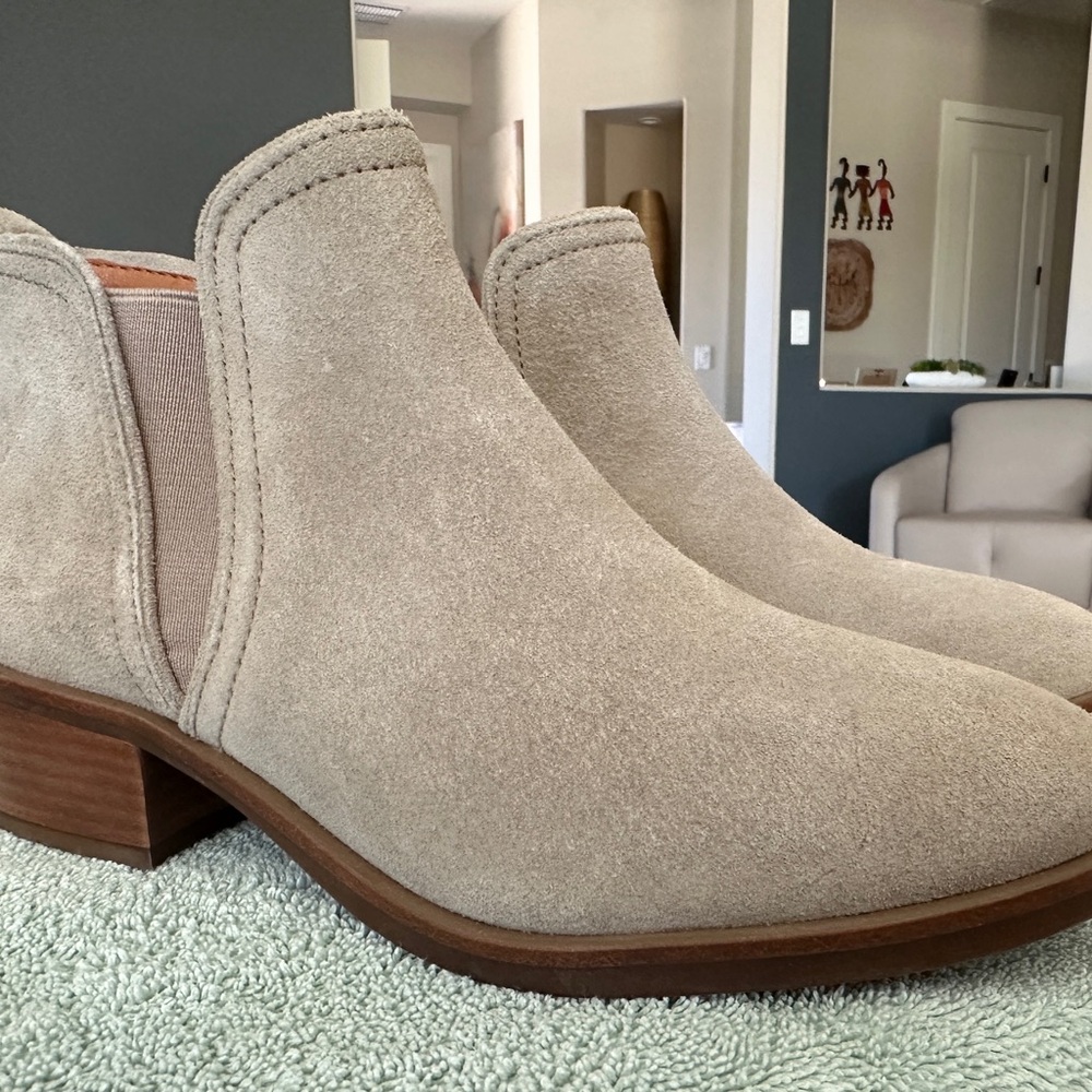 Lucky Brand Light Tan Suede Ankle Booties